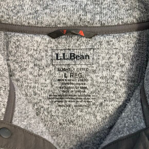 L.L.Bean Sweater Fleece Pullover Slightly Fitted Gray 298050 Men’s Large Regular - Picture 9 of 10
